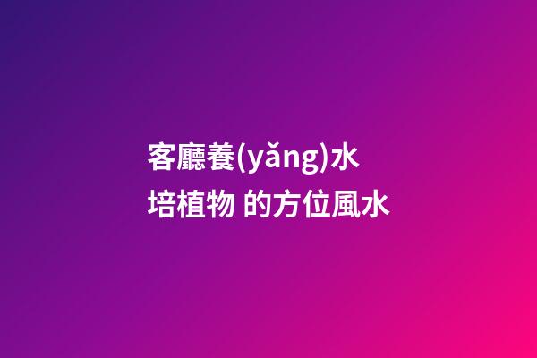 客廳養(yǎng)水培植物 的方位風水